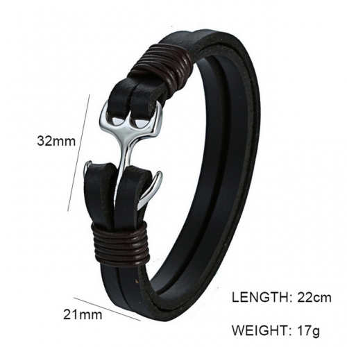 BC Wholesale Jewelry Anchor Leather Bracelet NO.#SJ6BB190034