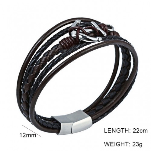BC Wholesale Jewelry Anchor Leather Bracelet NO.#SJ6BB190354