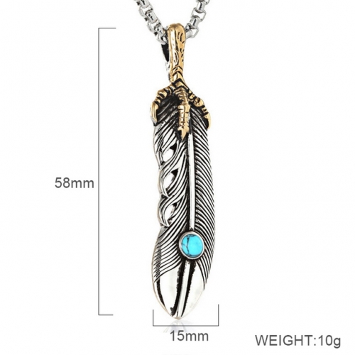 BC Wholesale Stainless Steel 316L Jewelry Feather Pendants Without Chain NO.#SJ6PS243593