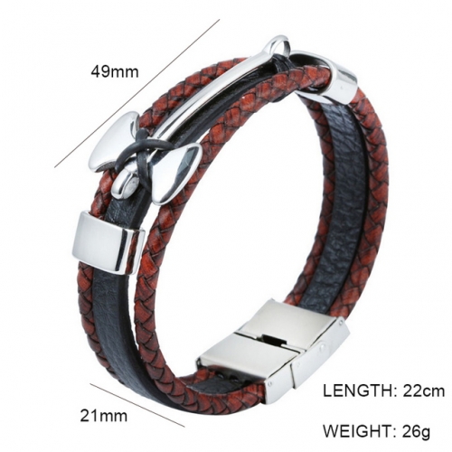 BC Wholesale Jewelry Fashion Leather Bracelet NO.#SJ6BB190372