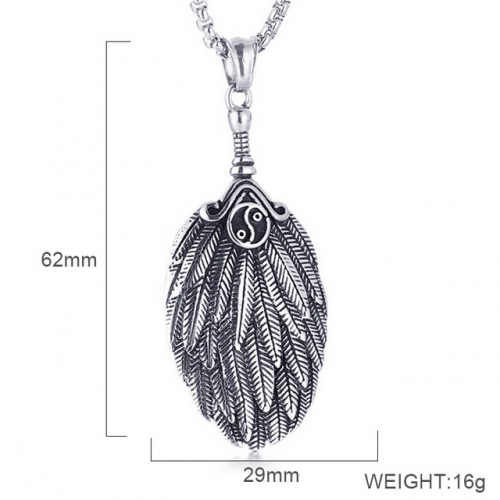BC Wholesale Stainless Steel 316L Jewelry Feather Pendants Without Chain NO.#SJ6PS243788