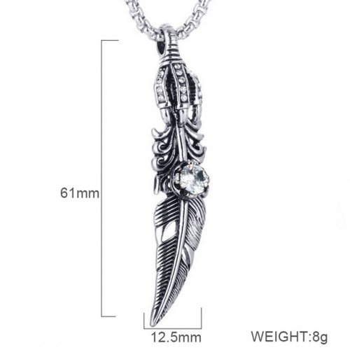 BC Wholesale Stainless Steel 316L Jewelry Feather Pendants Without Chain NO.#SJ6PW243821