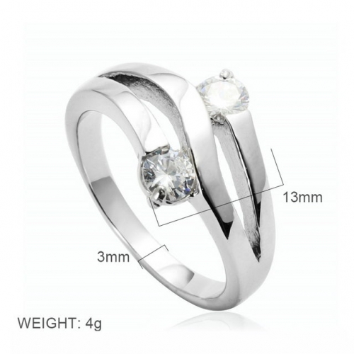 BC Wholesale Jewelry Stainless Steel 316L Big CZ Rings NO.#SJ6RS24011