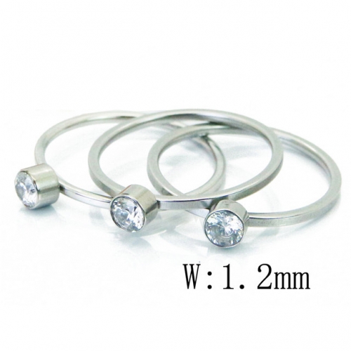 BC Jewelry Wholesale Stainless Steel 316L Jewelry Stack Ring Set NO.#BC15R1523PPB