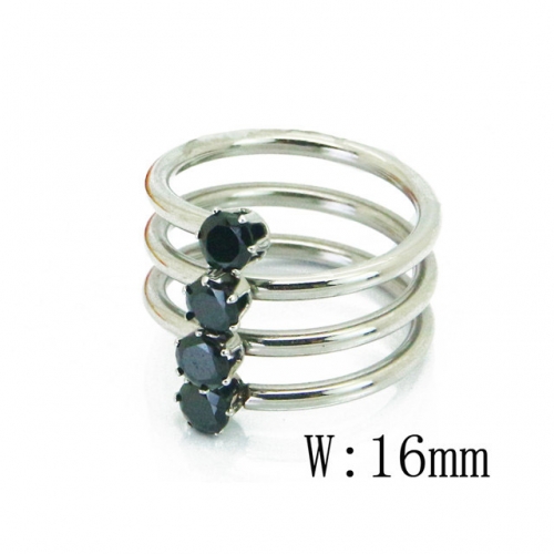 BC Jewelry Wholesale Stainless Steel 316L Small CZ Rings NO.#BC19R0708OQ