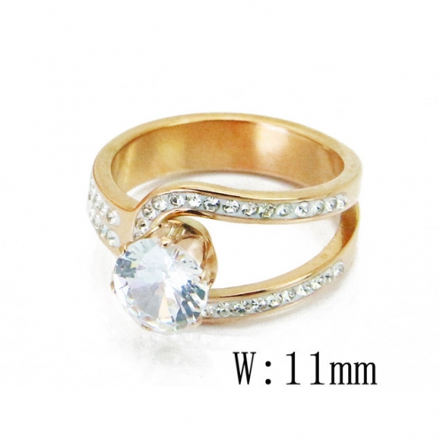 BC Jewelry Wholesale Stainless Steel 316L Big CZ Rings NO.#BC19R0754HHV