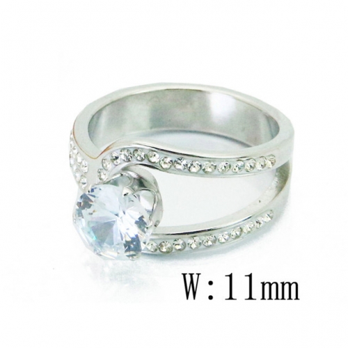 BC Jewelry Wholesale Stainless Steel 316L Big CZ Rings NO.#BC19R0752HVV