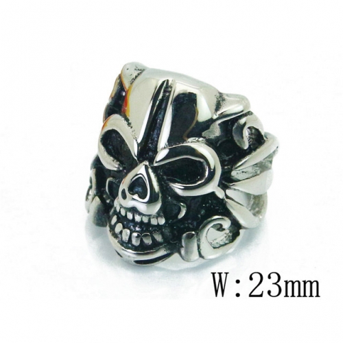 BC Jewelry Wholesale Stainless Steel 316L Skull Rings NO.#BC22R0929HIW