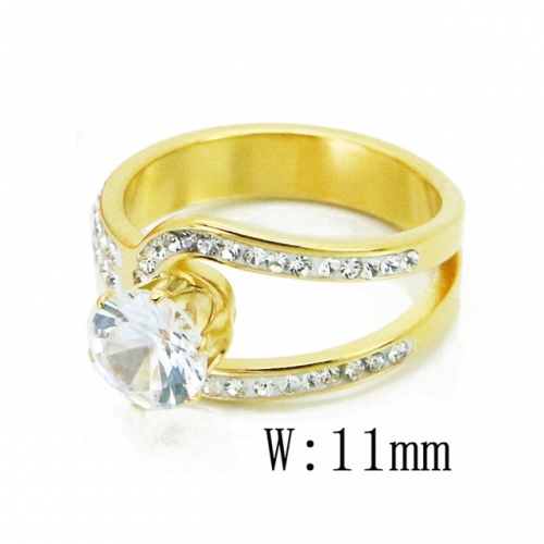 BC Jewelry Wholesale Stainless Steel 316L Big CZ Rings NO.#BC19R0753HHX