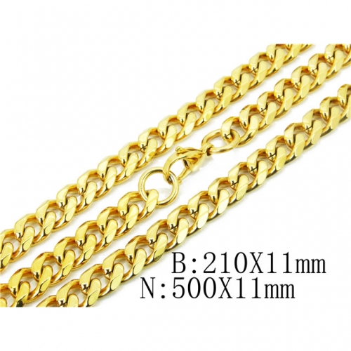 BC Jewelry Wholesale Stainless Steel 316L Necklace & Bracelet Set NO.#BC40S0411IPL