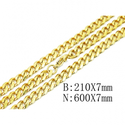 BC Jewelry Wholesale Stainless Steel 316L Necklace & Bracelet Set NO.#BC40S0381HPL