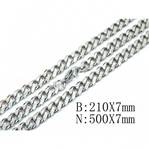 BC Jewelry Wholesale Stainless Steel 316L Necklace & Bracelet Set NO.#BC40S0371HKS