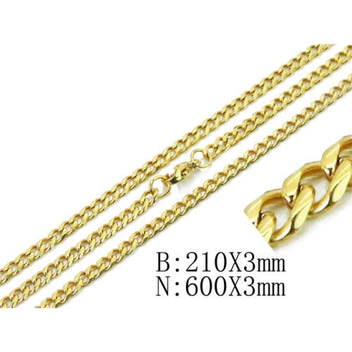 BC Jewelry Wholesale Stainless Steel 316L Necklace & Bracelet Set NO.#BC40S0349HIL