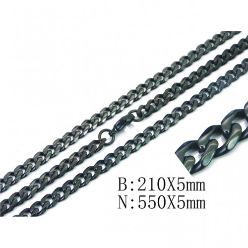 BC Jewelry Wholesale Stainless Steel 316L Necklace & Bracelet Set NO.#BC40S0368HKL