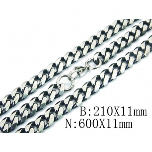 BC Jewelry Wholesale Stainless Steel 316L Necklace & Bracelet Set NO.#BC40S0409JIL