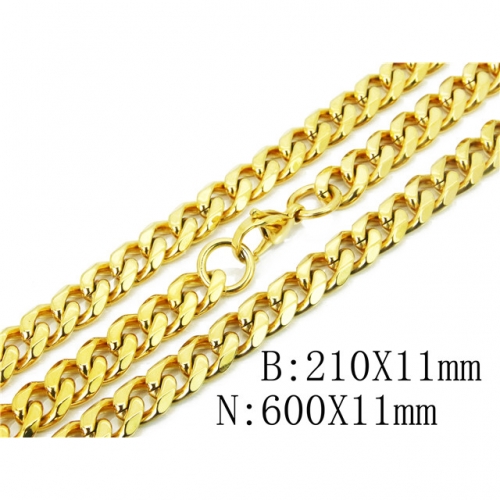 BC Jewelry Wholesale Stainless Steel 316L Necklace & Bracelet Set NO.#BC40S0413JIL