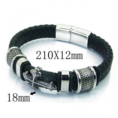 BC Wholesale Jewelry Leather Bracelet NO.#BC23B0439HOF