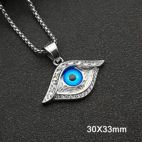 BC Wholesale Stainless Steel 316L Evil Eye Pendant Without Chain NO.#SJ40P410