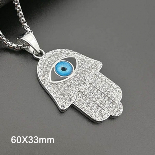 BC Wholesale Stainless Steel 316L Evil Eye Pendant Without Chain NO.#SJ40P249