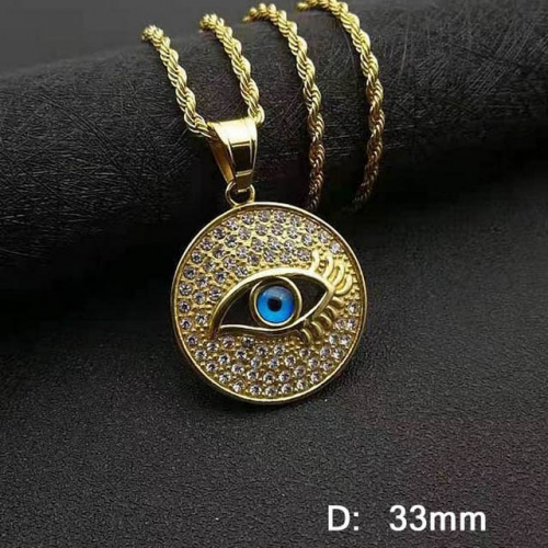 BC Wholesale Stainless Steel 316L Evil Eye Pendant Without Chain NO.#SJ40P035