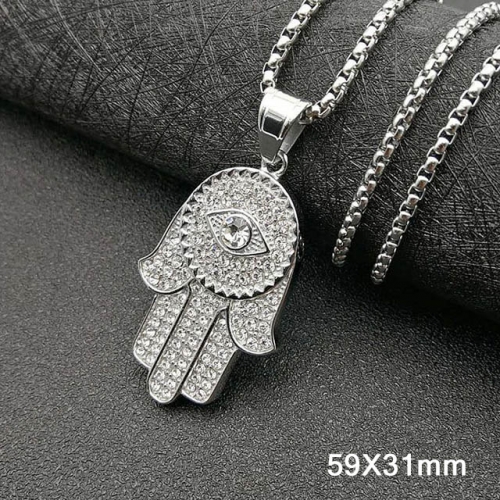 BC Wholesale Stainless Steel 316L Evil Eye Pendant Without Chain NO.#SJ40P232