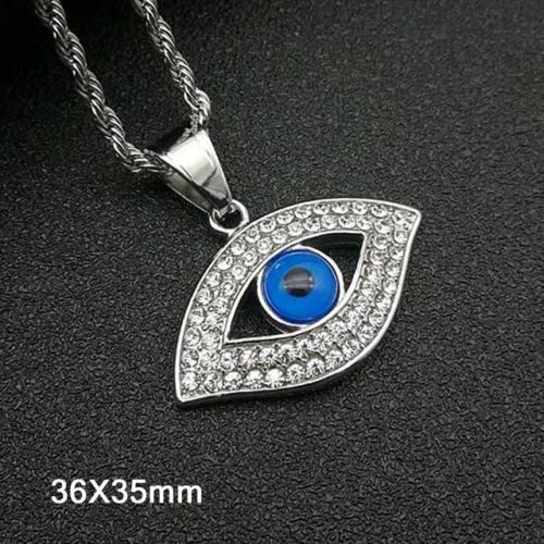 BC Wholesale Stainless Steel 316L Evil Eye Pendant Without Chain NO.#SJ40P412