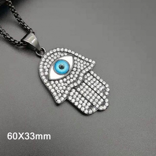 BC Wholesale Stainless Steel 316L Evil Eye Pendant Without Chain NO.#SJ40P250