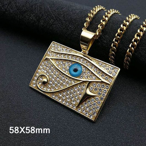 BC Wholesale Stainless Steel 316L Evil Eye Pendant Without Chain NO.#SJ40P430