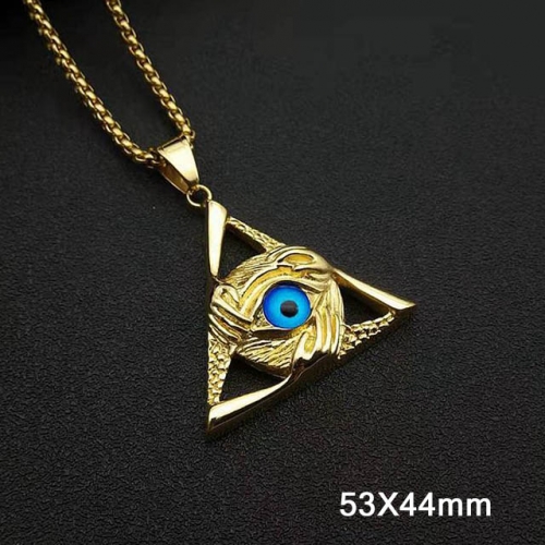 BC Wholesale Stainless Steel 316L Evil Eye Pendant Without Chain NO.#SJ40P131