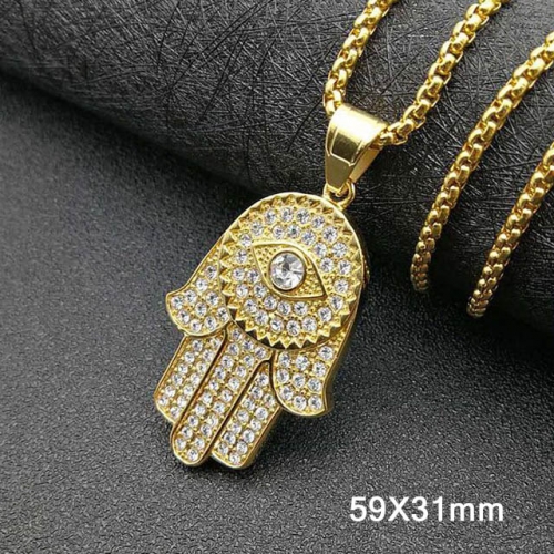 BC Wholesale Stainless Steel 316L Evil Eye Pendant Without Chain NO.#SJ40P231