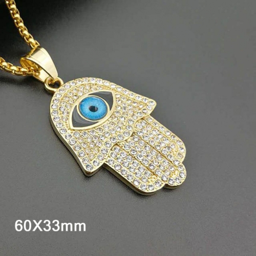 BC Wholesale Stainless Steel 316L Evil Eye Pendant Without Chain NO.#SJ40P248
