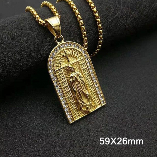 BC Wholesale Stainless Steel 316L Virgin Saints Pendants Without Chain NO.#SJ40P003