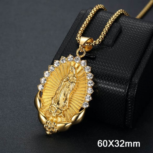 BC Wholesale Stainless Steel 316L Virgin Saints Pendants Without Chain NO.#SJ40P127