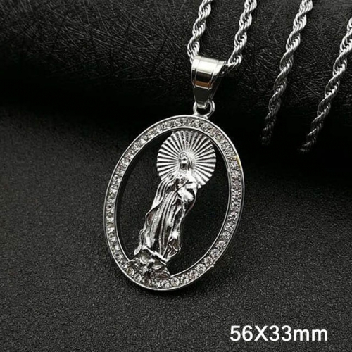 BC Wholesale Stainless Steel 316L Virgin Saints Pendants Without Chain NO.#SJ40P407