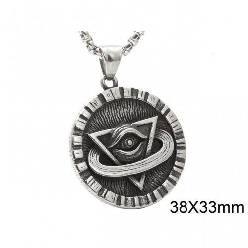 BC Wholesale Stainless Steel 316L Evil Eye Pendant Without Chain NO.#SJ44P081