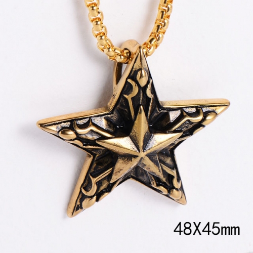 BC Wholesale Stainless Steel 316L Jewelry Star Pendant Without Chain NO.#SJ45P046