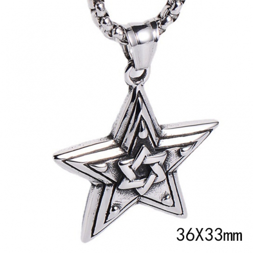 BC Wholesale Stainless Steel 316L Jewelry Star Pendant Without Chain NO.#SJ45P146