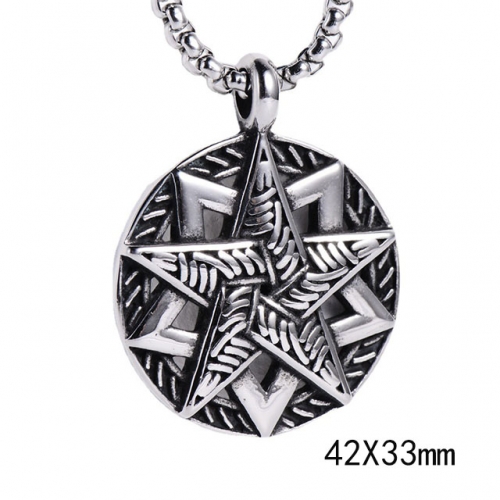 BC Wholesale Stainless Steel 316L Jewelry Star Pendant Without Chain NO.#SJ45P309