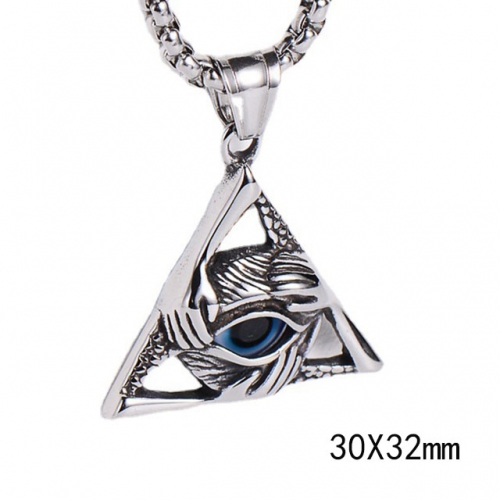 BC Wholesale Stainless Steel 316L Evil Eye Pendant Without Chain NO.#SJ45P236