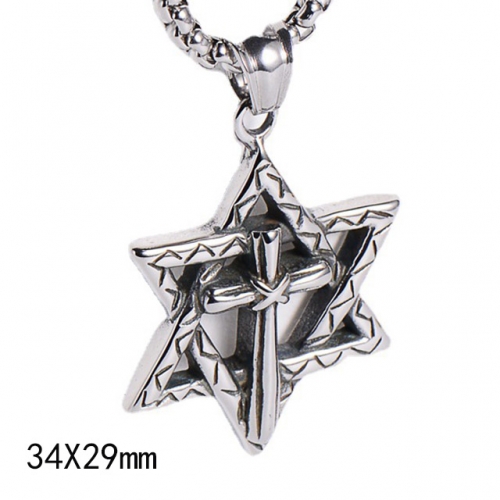 BC Wholesale Stainless Steel 316L Jewelry Star Pendant Without Chain NO.#SJ45P180