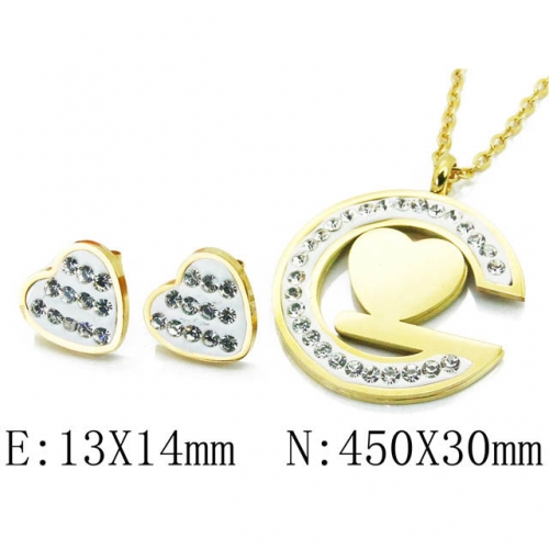 BC Wholesale Stainless Steel 316L Jewelry CZ Jewelry Sets NO.#BC02S2829HIV