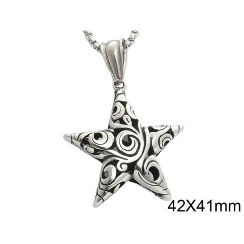 BC Wholesale Stainless Steel 316L Jewelry Star Pendant Without Chain NO.#SJ49P587