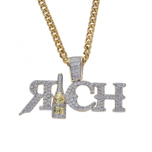 BC Wholesale Fashion Copper Plating 18K Gold Pendant No Chain