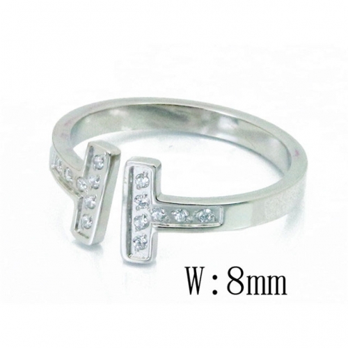Wholesale Stainless Steel 316L Small Zircon Rings NO.#BC47R0033OX