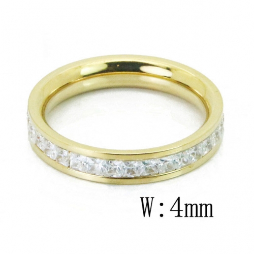 Wholesale Stainless Steel 316L Small Zircon Rings NO.#BC47R0063NG