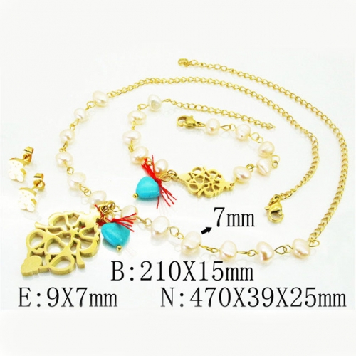 BC Wholesale Stainless Steel 316L Jewelry Earrings Necklace Sets NO.#BC21S0246JJS