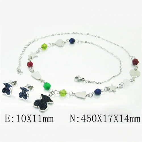 BC Wholesale Stainless Steel 316L Jewelry Earrings Necklace Sets NO.#BC02S2843HNX