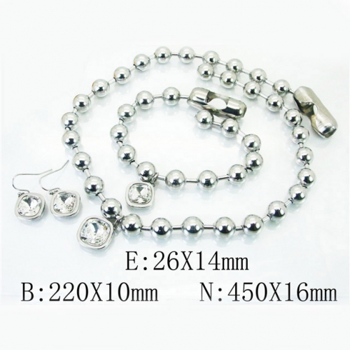 BC Wholesale Stainless Steel 316L Jewelry Earrings Necklace Sets NO.#BC73S0104JLE