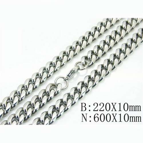 BC Wholesale Stainless Steel 316L Necklace Bracelet Jewelry Set NO.#BBC73S0116IOD