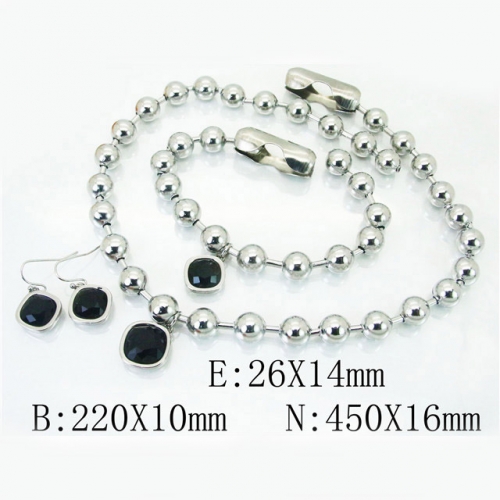 BC Wholesale Stainless Steel 316L Jewelry Earrings Necklace Sets NO.#BC73S0101JLS